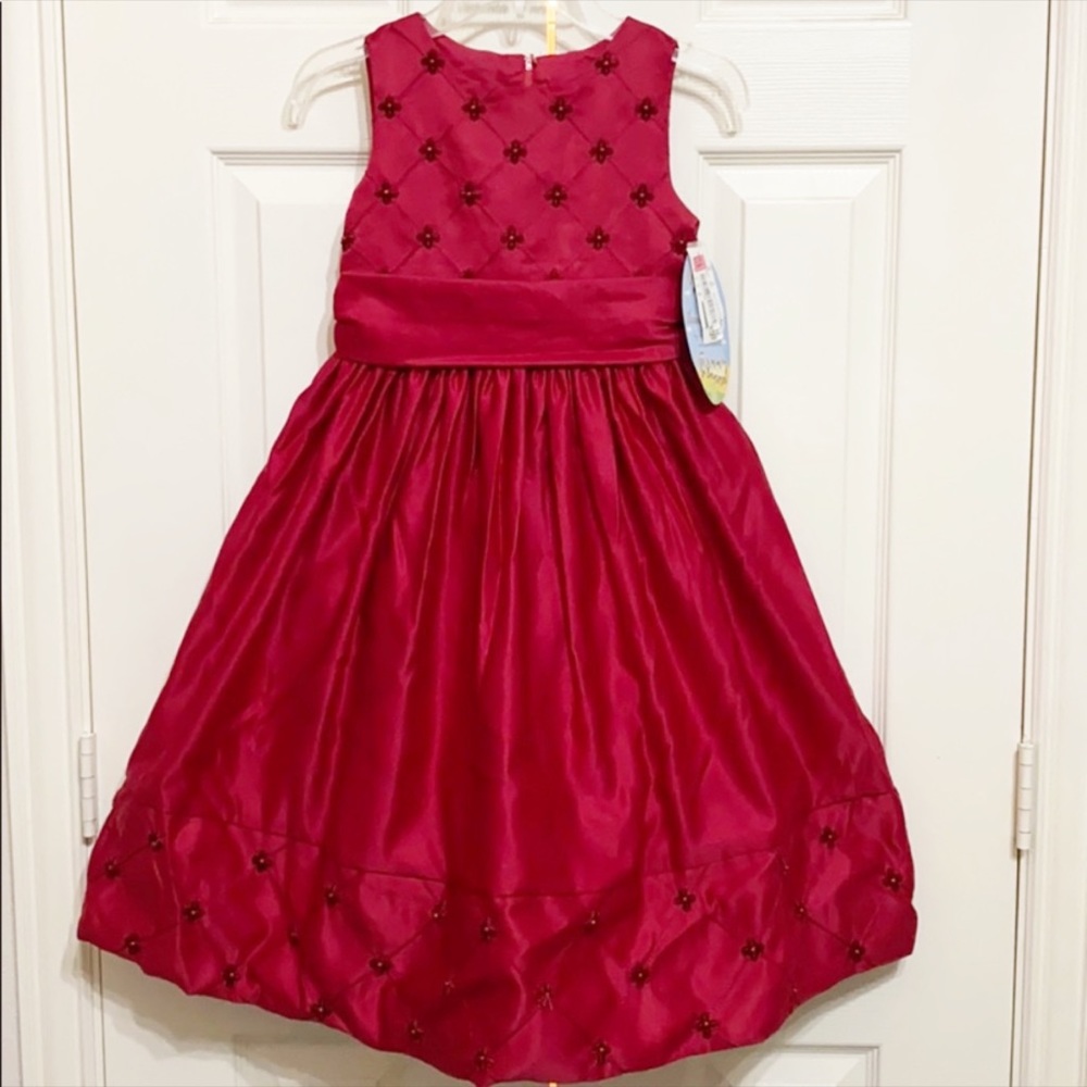 American Princess Red Satin Formal Dress